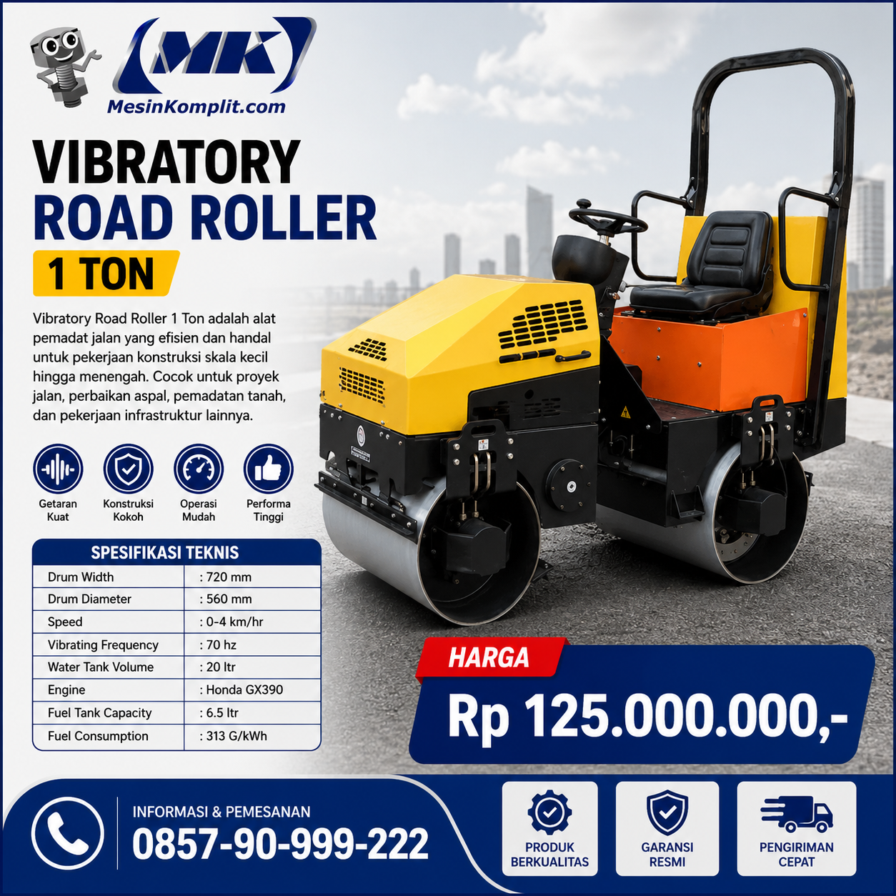 Vibratory Roller 1 T...